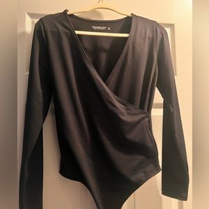 Long-Sleeve Wrap Bodysuit Abercrombie